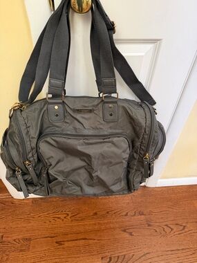 Adrienne Vittadini Olive Green Nylon Weekend Bag